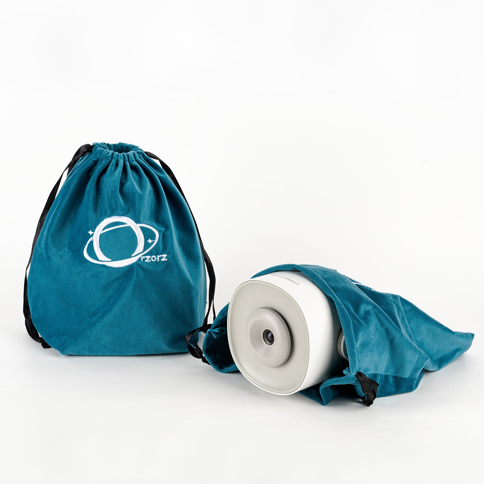 Orzorz Dust Cover Storage Bags Flannel with Satin Drawstring Pouch For Star Projector, Slide discs,Accessories, Gift Bag, with Flexible Uses (6.23x5.51x10.23 inches, Teal Blue)